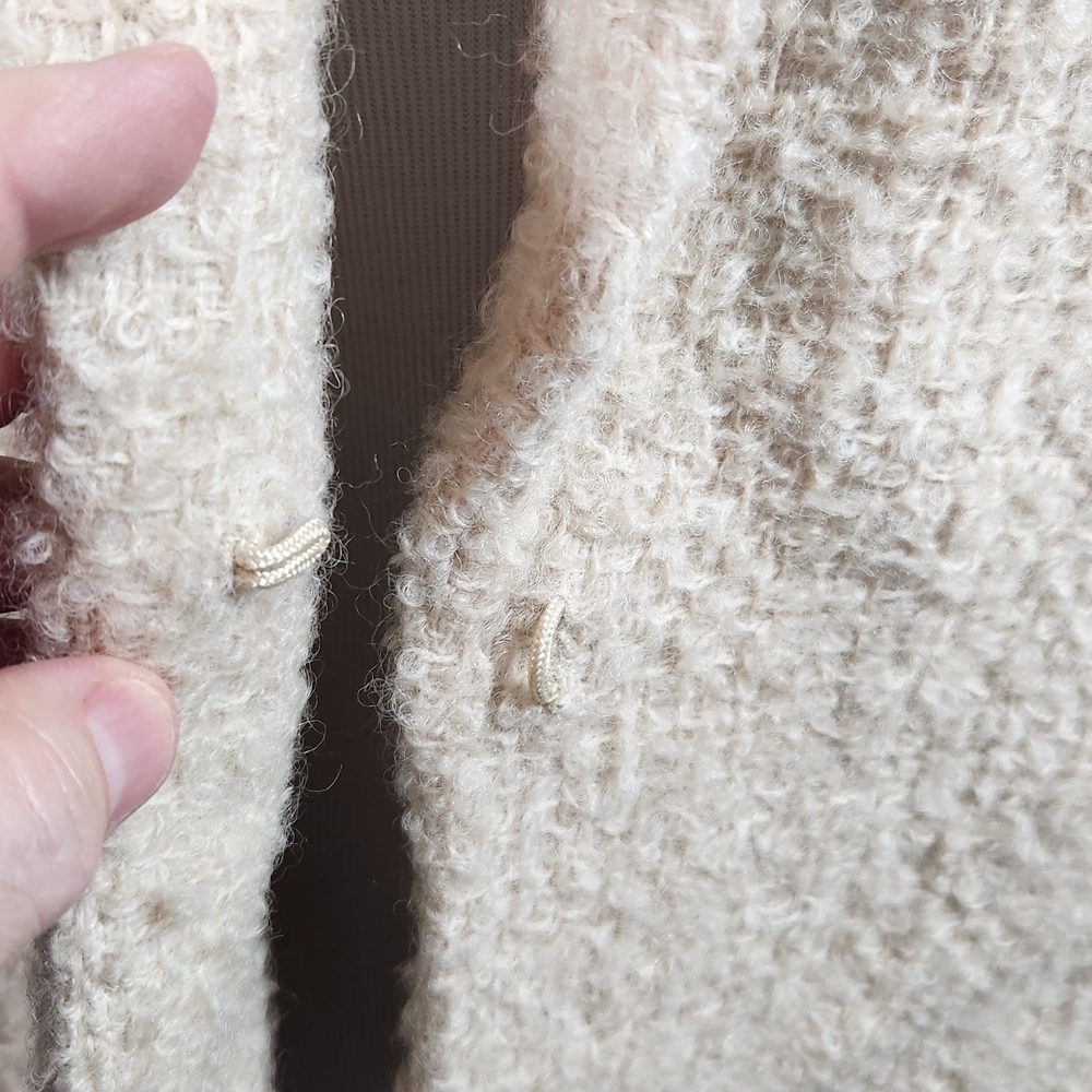 Eileen Fisher Wool Blend Textured Cream Blazer Size PL - Picture 6 of 8